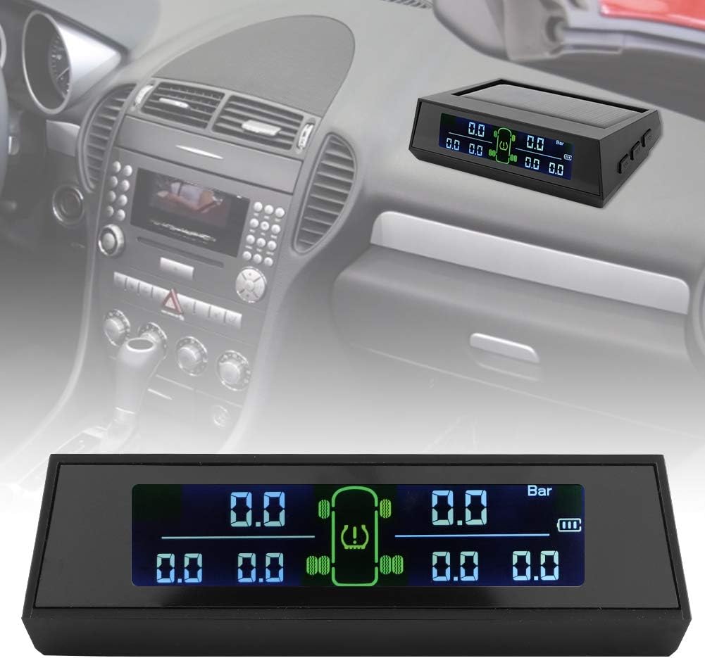 Solar Powered TPMS Tire Pressure Monitor System with LCD 6 External Sensor Pack of 2 P915